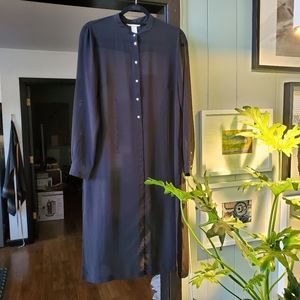 Sheer Black Collarless Tunic